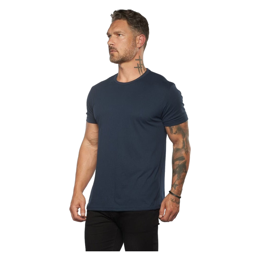Ultra Soft Fitted Crew Neck Tee in Deep Blue / M