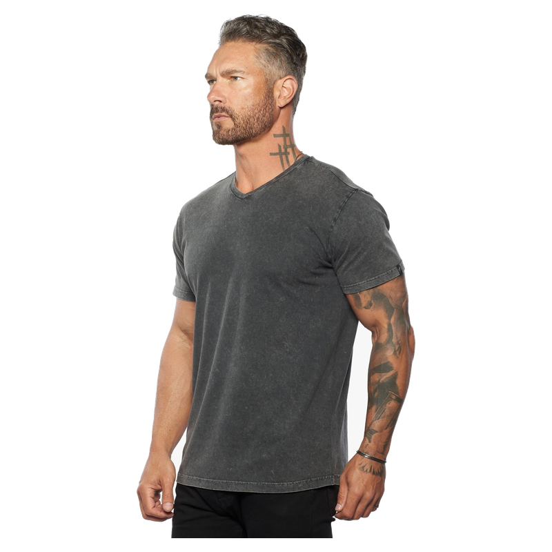 Rey Acid Wash Slim Fit V Neck Tee
