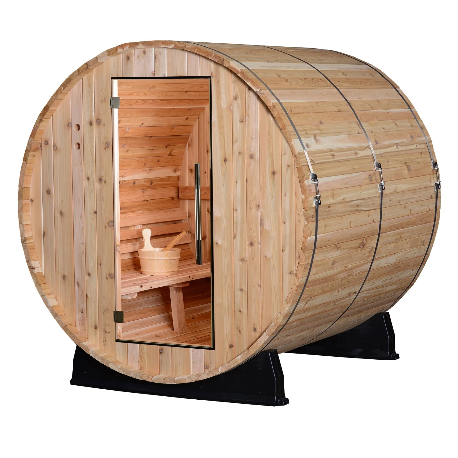 Almost Heaven Pinnacle 4-Person Barrel Sauna, 6x6 ft.