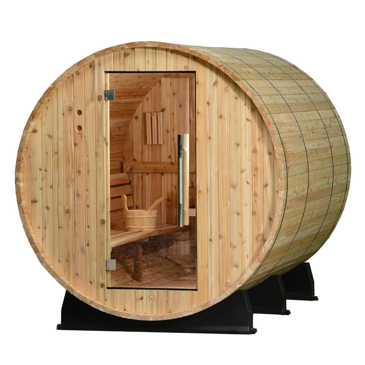 Almost Heaven Princeton 6-Person Barrel Sauna, 6x8 ft.