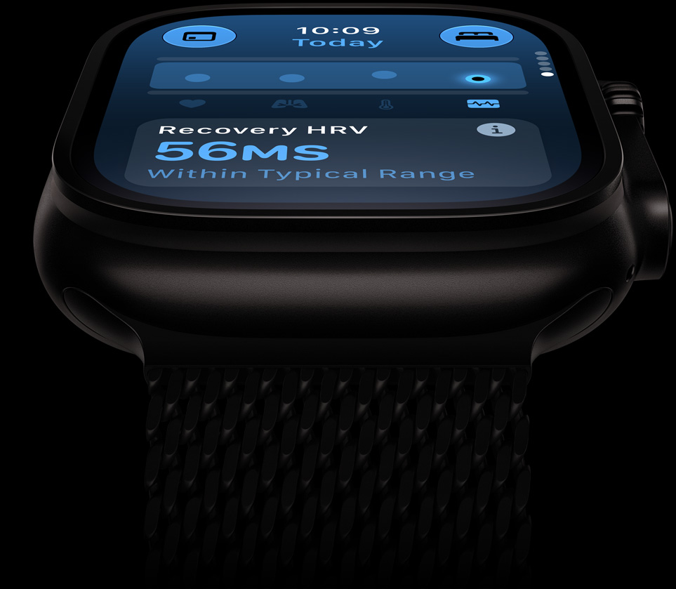 Apple Watch Ultra 4 displaying Recovery HRV in an official Apple product image