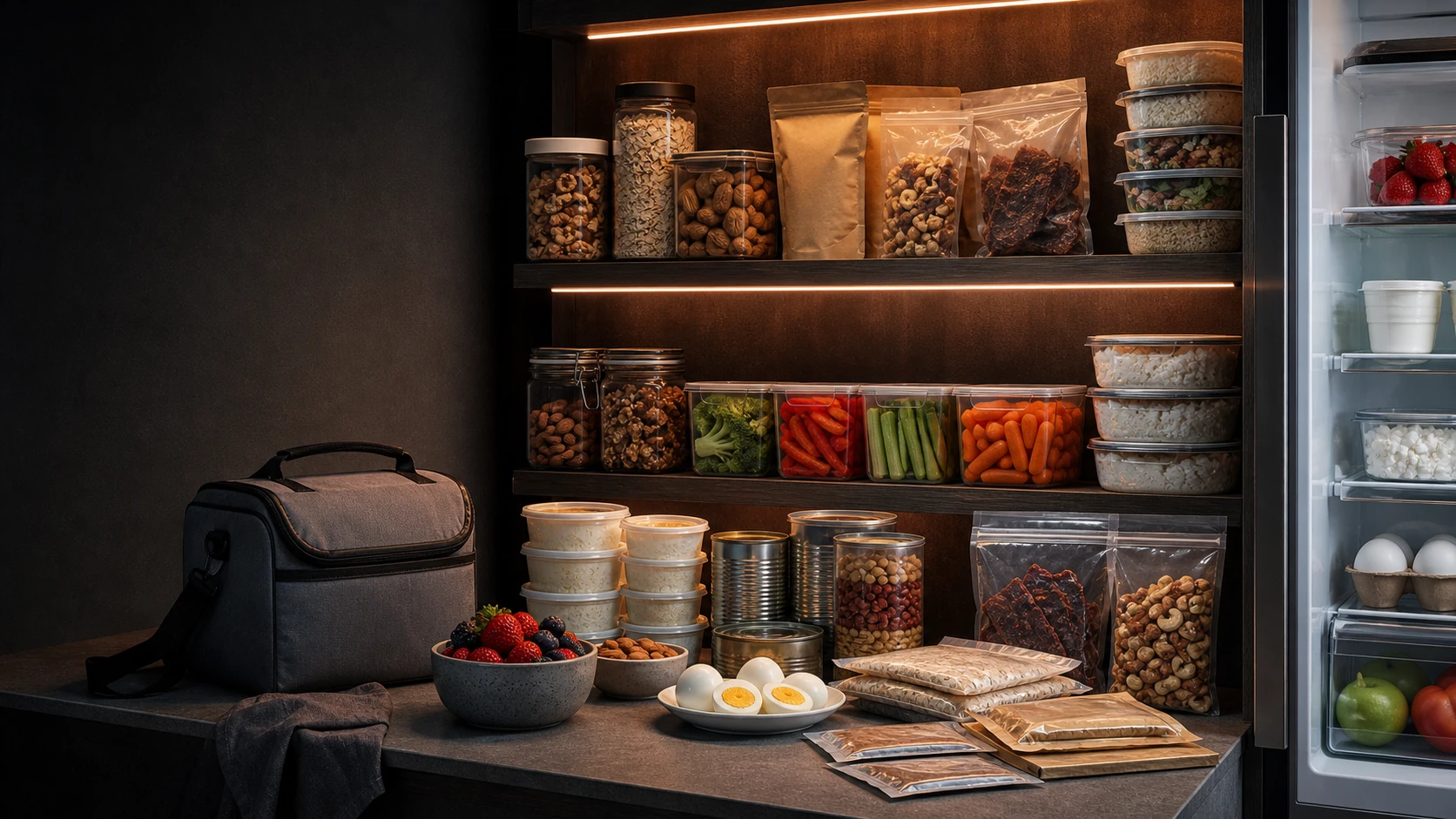 Shelf-stable backup foods and simple lunch components
