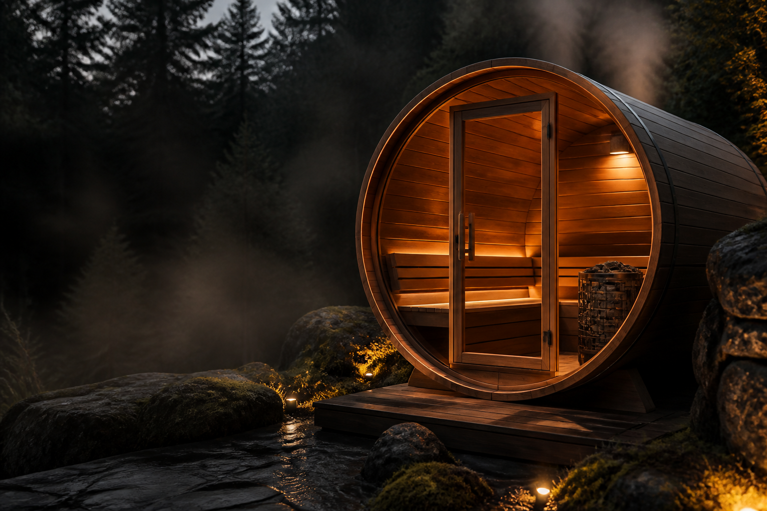Empty sauna room scene used to frame recovery-room decisions