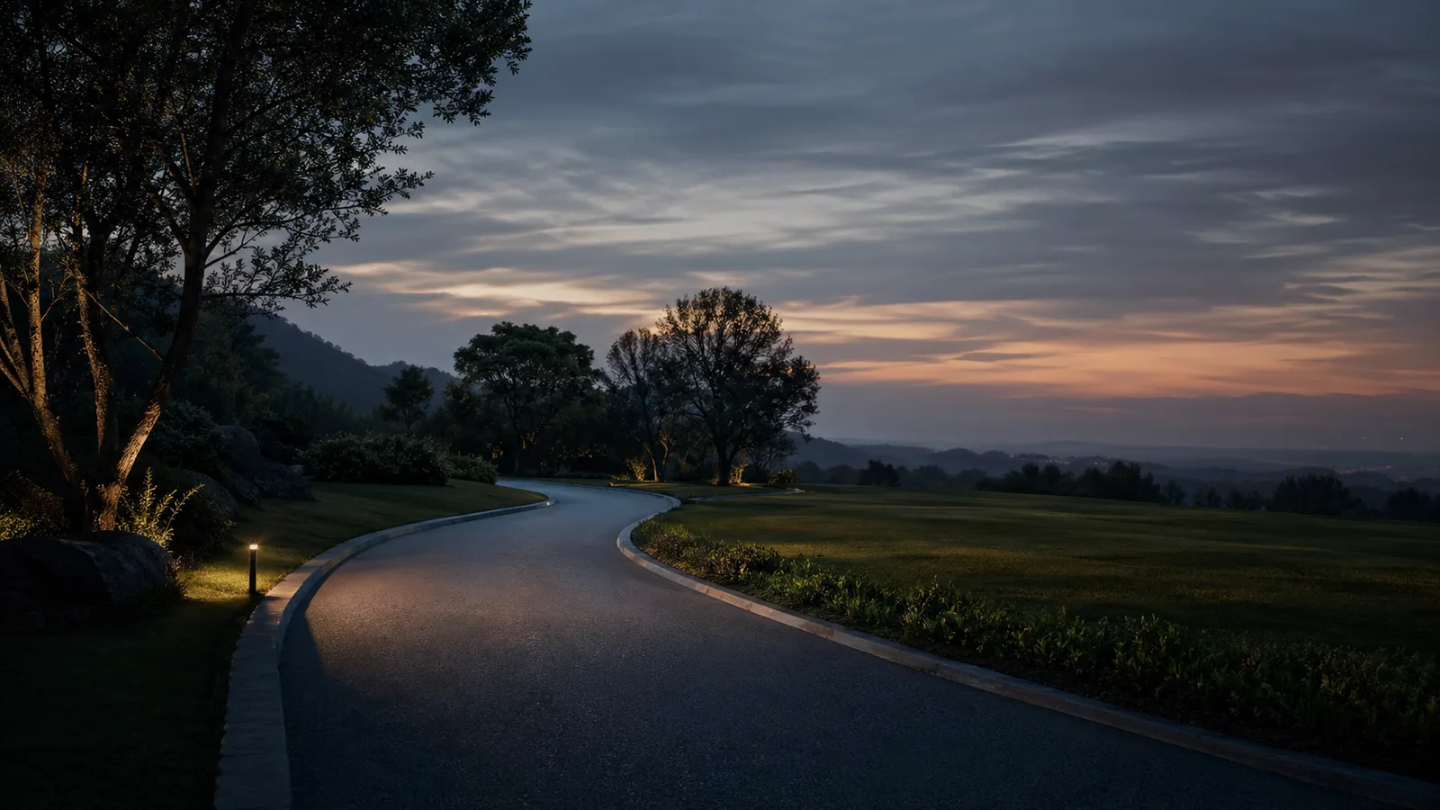 Controlled reset road scene representing calibrated training zones